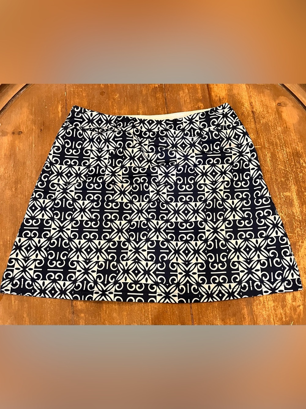 Ekoaer Navy Blue White Medium Geometric Print Active Skort Pickleball Golf EUC